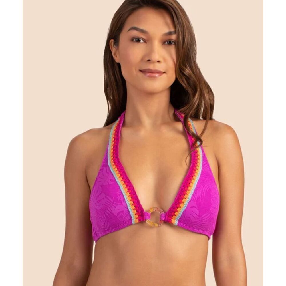 Trina Turk TULUM HALTER TOP Crochet Lavender NWT Size 4